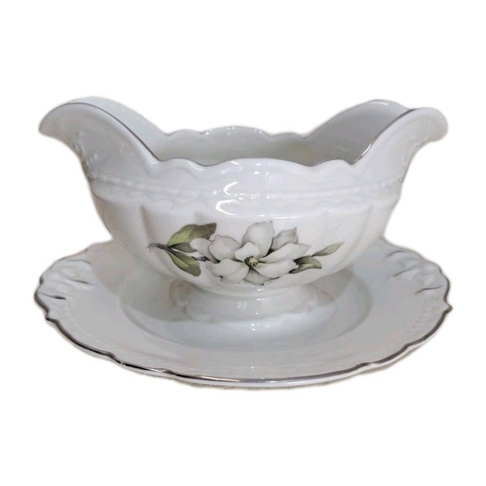 Embassy "White Rose" Vitrified‎ China USA Serving Bowl 8" Diameter